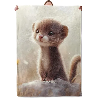 Cute Ferret Animal Blanket: Soft Furry Design for Pet Lovers