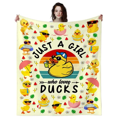 Just a Girl Blanket: Retro Duck Design for Waterfowl Lovers
