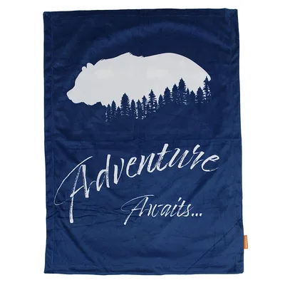 Adventure Awaits Bear Forest Blanket: Wild Wood Design