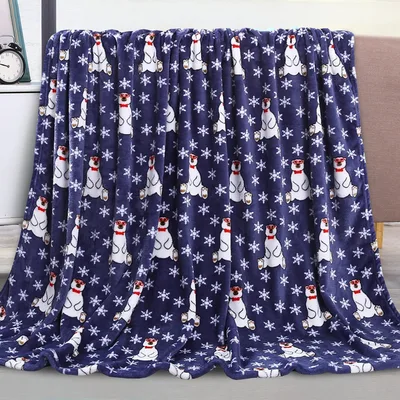 Dogs and Stars Pattern Blanket: Arctic Polar Bear Design