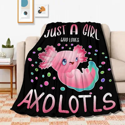 Just a Girl Blanket: Pink Axolotl Design for Lovers of Cute Amphibians