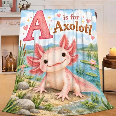 A Is for Axolotl Blanket: Cute Pink Amphibian Alphabet Design