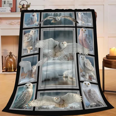 Snowy Owls in Photo Blanket: A Gallery of White Birds