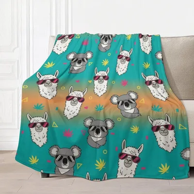 Alpacas and Koalas Blanket: Cool Animals in Sunglasses