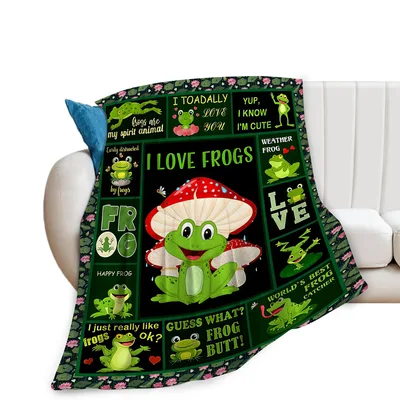 I Love Frogs Cute Blanket: A Frog Lover's Cozy Design