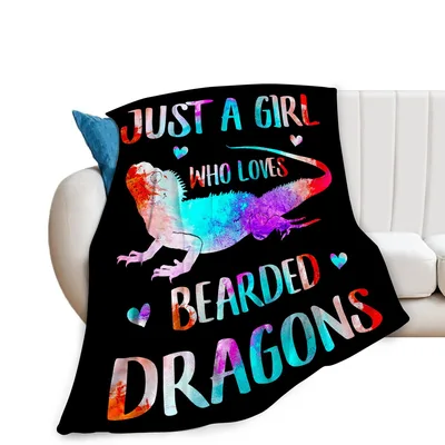 Just a Girl Blanket: Bearded Dragon Art for Reptile Lovers