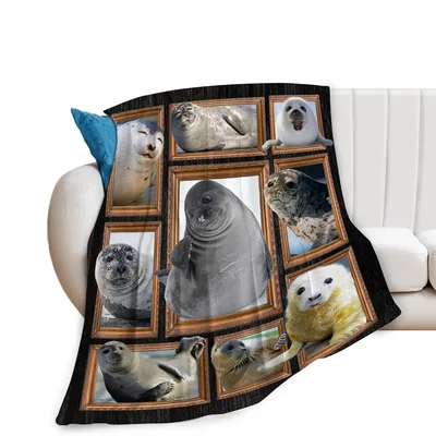 Seal Photo Collage Blanket: A Gallery of Seaside Smiles