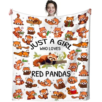 Just a Girl Blanket: Red Panda Lover Design for Cozy Days