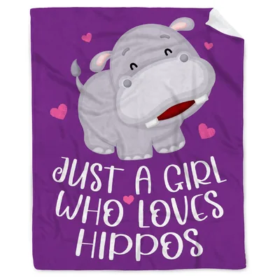 Just a Girl Blanket: Cute Hippo Design for Animal Lovers