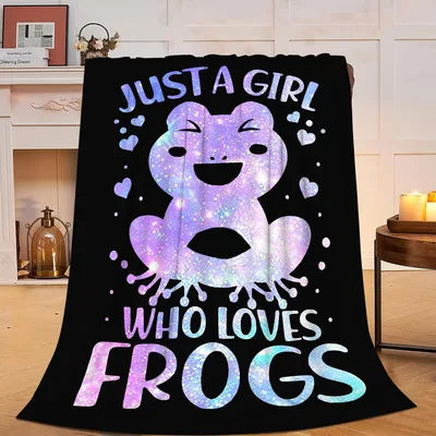 Just a Girl Who Loves Frogs Blanket: Glittery Amphibian Design