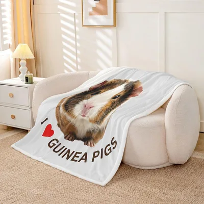 I Love Guinea Pigs Blanket: Cavy Photo Design for Fans