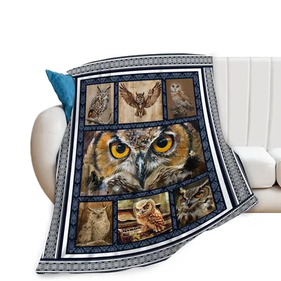 Owls Photo Collage Design Blanket