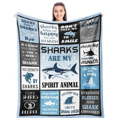 Sharks Are My Spirit Blanket for Ocean Lovers