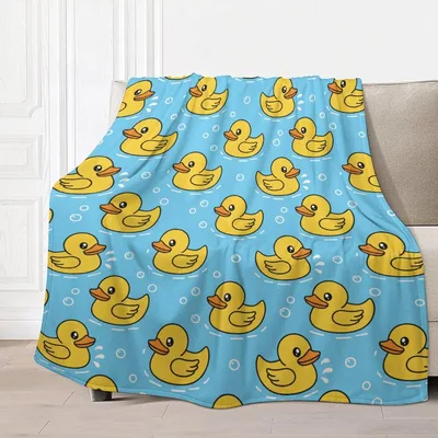 Yellow Rubber Ducks Pattern Blanket for Bath Time Lovers