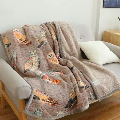 Cute Colorful Owl Pattern Blanket for Cozy Nights and Daytime Naps
