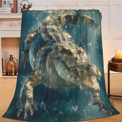 Crocodile Underwater Scene Blanket