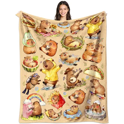 Capybara Pattern Cute Animals Blanket