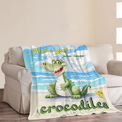 Cute Alligator Crocodiles Design Blanket for Reptile Lovers