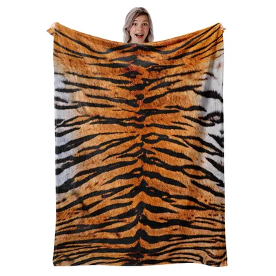 Tiger Stripes Fur Pattern Blanket: Wild Animal Print Design