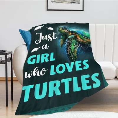 Just a Girl Blanket: Sea Turtle Design for Ocean Lovers