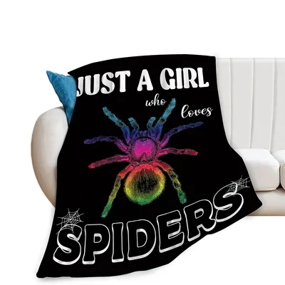 Just a Girl Blanket: Rainbow Spider Design for Arachnid Lovers