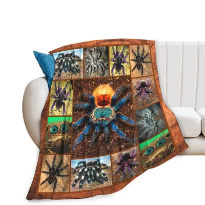 Tarantula Spider Collage Print Blanket for Arachnid Enthusiasts