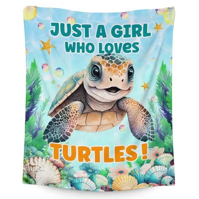 Just a Girl Blanket: Cute Sea Turtle Design for Ocean Lovers