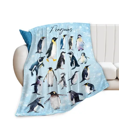 Penguins on Ice Pattern Blanket No. 2: A Watercolor Penguin Collection