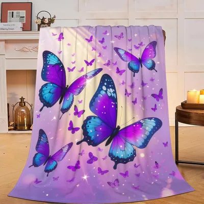 Purple Sloth Blanket: Fantasy Butterfly Pattern for Dreamy Nights