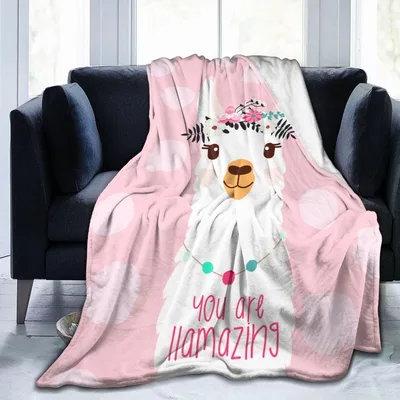 You Are Llamazing Llama Blanket: Fluffy Floral Design for Sweet Hearts
