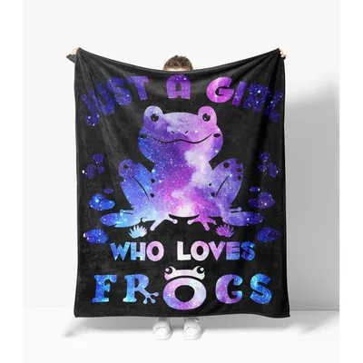 Just a Girl Blanket: Galaxy Frog Design for Amphisbena Enthusiasts