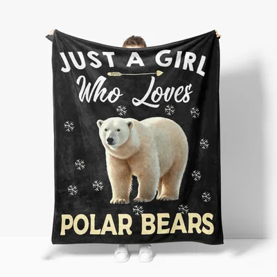 Just a Girl Blanket: Polar Bear Love Design