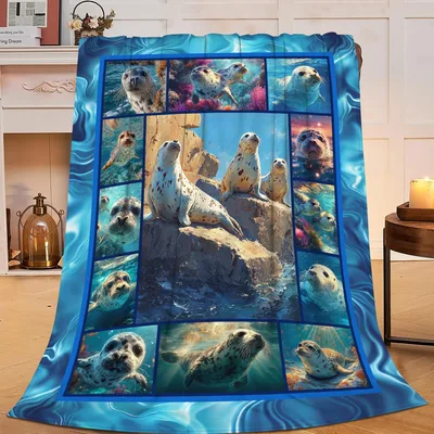 Seals Resting on Ocean Blanket: Spotted Seals on Rocky Collage