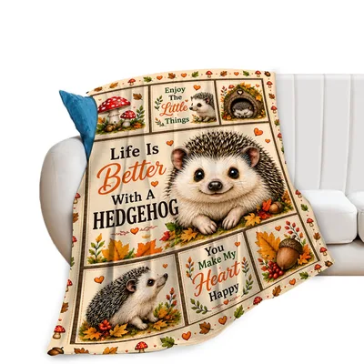Life Is Better with a Hedgehog Blanket: Cute Fall Woodland Design