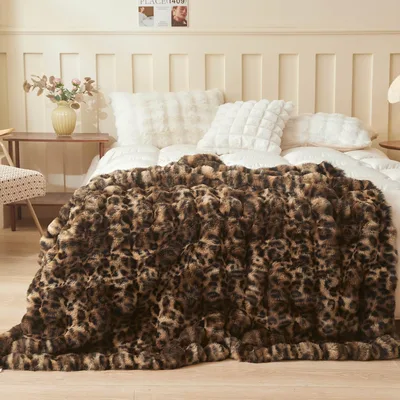 Cheetah Print Faux Fur Blanket Wild Animal Pattern for Cozy Nooks