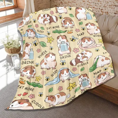 Cute Guinea Pigs Daily Blanket
