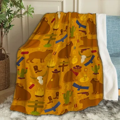 Mexican Blanket Funny Capybara Western Pattern Throw