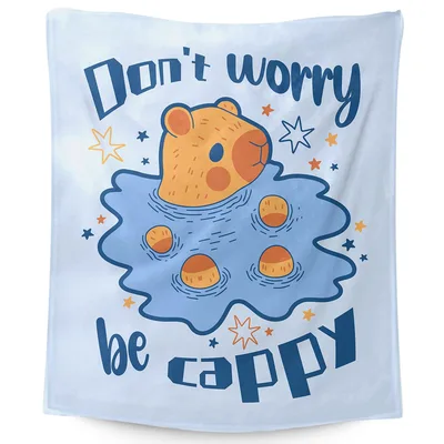 Don't Worry Be Cappy Blanket: A Capybara Throw for Relaxation
