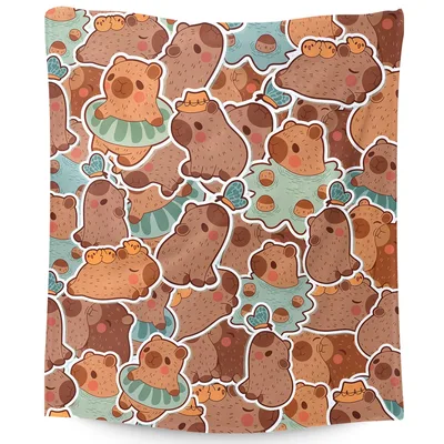 Capybaras in Sweaters Pattern Blanket: Cozy Cute Animal Design