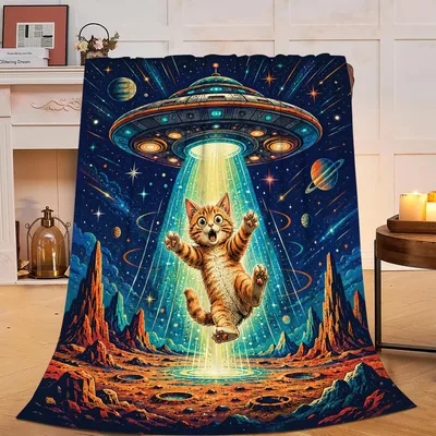 Cat Abducted by UFO Blanket No. 2 – Cat Abducted by UFO Blanket No.