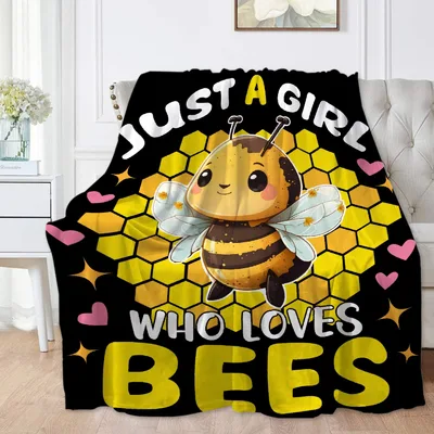 Just a Girl Blanket: Cute Bee Design for Honey Lovers