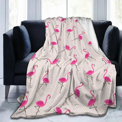 Pink Flamingos Pattern Blanket: Bright Pink Bird Design for Home