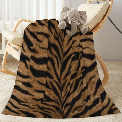 Tiger Stripes Print Pattern Blanket: Wild Animal Design for Home