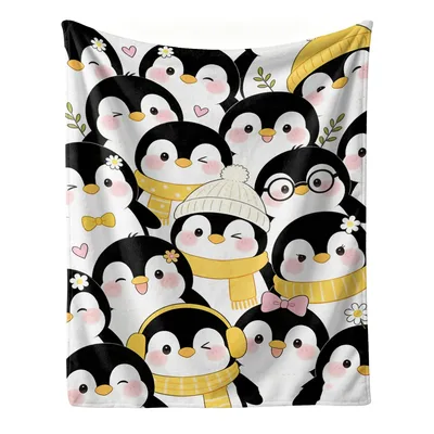 Penguins in Yellow Scarves Blanket