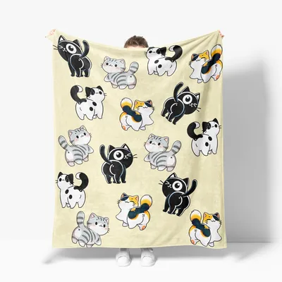 Cute Cartoon Cats Pattern Blanket No. 2