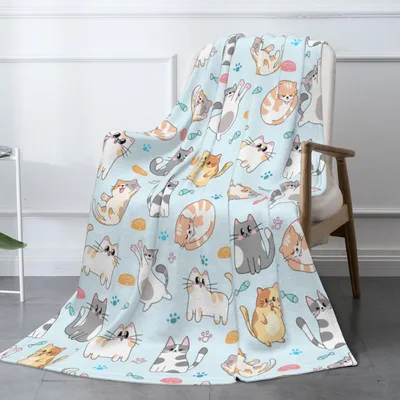 Cute Cats Pattern Blanket: Playful Feline Print for Cozy Days