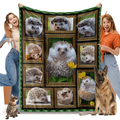 Hedgehog Photo Collage Blanket: A Gallery of Spiky Friends