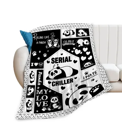 Serial Chiller Panda Quotes Blanket for Lazy Days