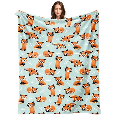 Red Panda Pattern Blanket No. 2