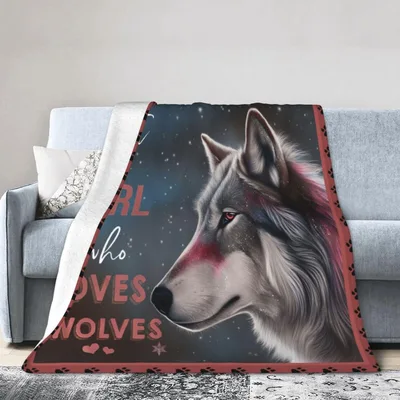 Just a Girl Blanket Celebrating Wolf Lovers with Artistic Print